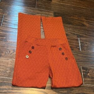 Betabrand Orange Patterned Pants size xsmall petite